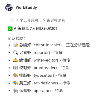 AI编辑部7人团队就位